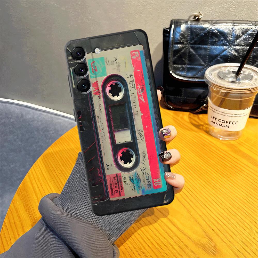 Black Soft Phone Cover Case for Samsung Galaxy A23 A53 A41 A51 A73 A24 A55 A25 A71 A36 A35 A32 A22 A52 A26 A72 Video Tape