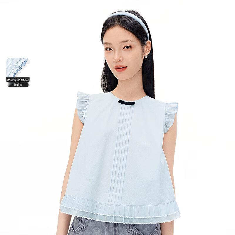 Sweet Flutter Sleeve Bow Short Top