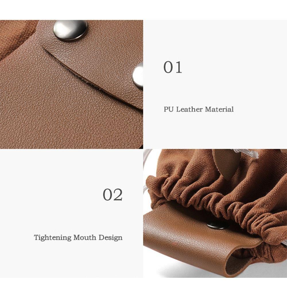 PU Leather Canvas Storage Bag Waxed Canvas Tool Waist Pack Portable Garden Picking Pouch Hiking