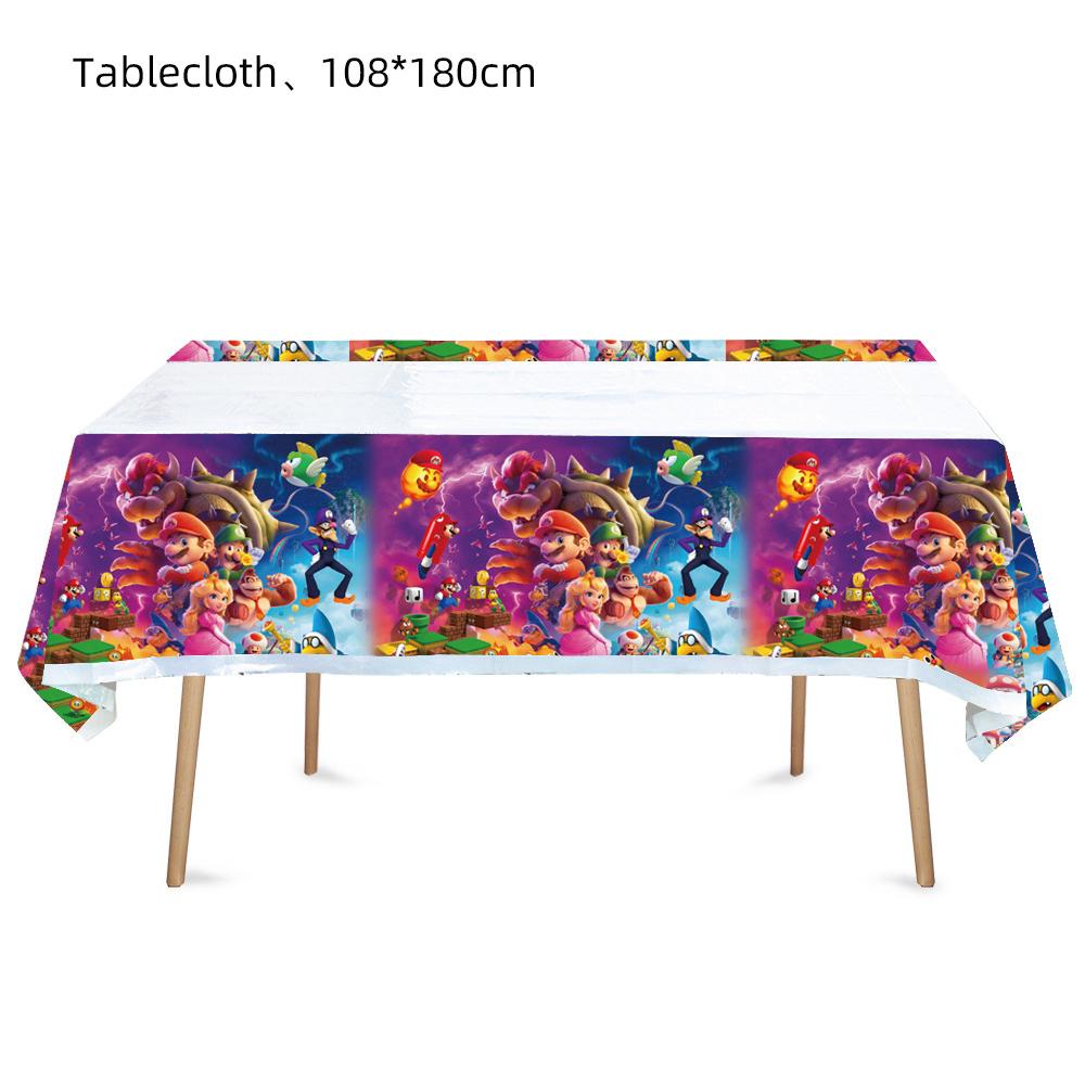 Набор посуды Super Mario из 51 предмета, включая Баннер, Скатерть, Воздушные шары, Топперы для торта