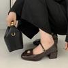 In the Spring and Autumn of 2025, the New Square-headed Shallow-mouth Medium-heeled Single Shoes with Thick Heels and Shallow-mouth Versatile Mary Jan