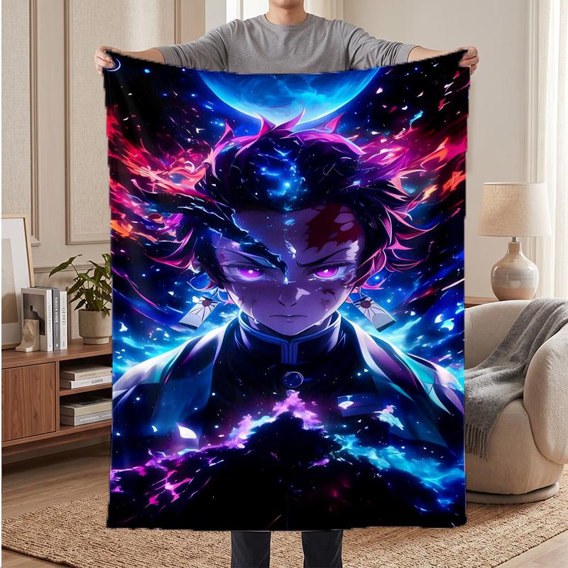 Tanjiro Soft Warm Flannel Blankets Comfortable Blanket for Home Decoration Gifting