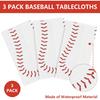 3pcs Baseball Tablecloths Baseball Birthday Party Supplies Disposable Plastic Table Cloths Rectangle Waterproof Table Cover for Baseball Sports Theme