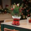 Креативные смоляные рождественские туфельки, цветочный горшок, настольные украшения, праздничная атмосфера, красная туфелька, ваза, украшения