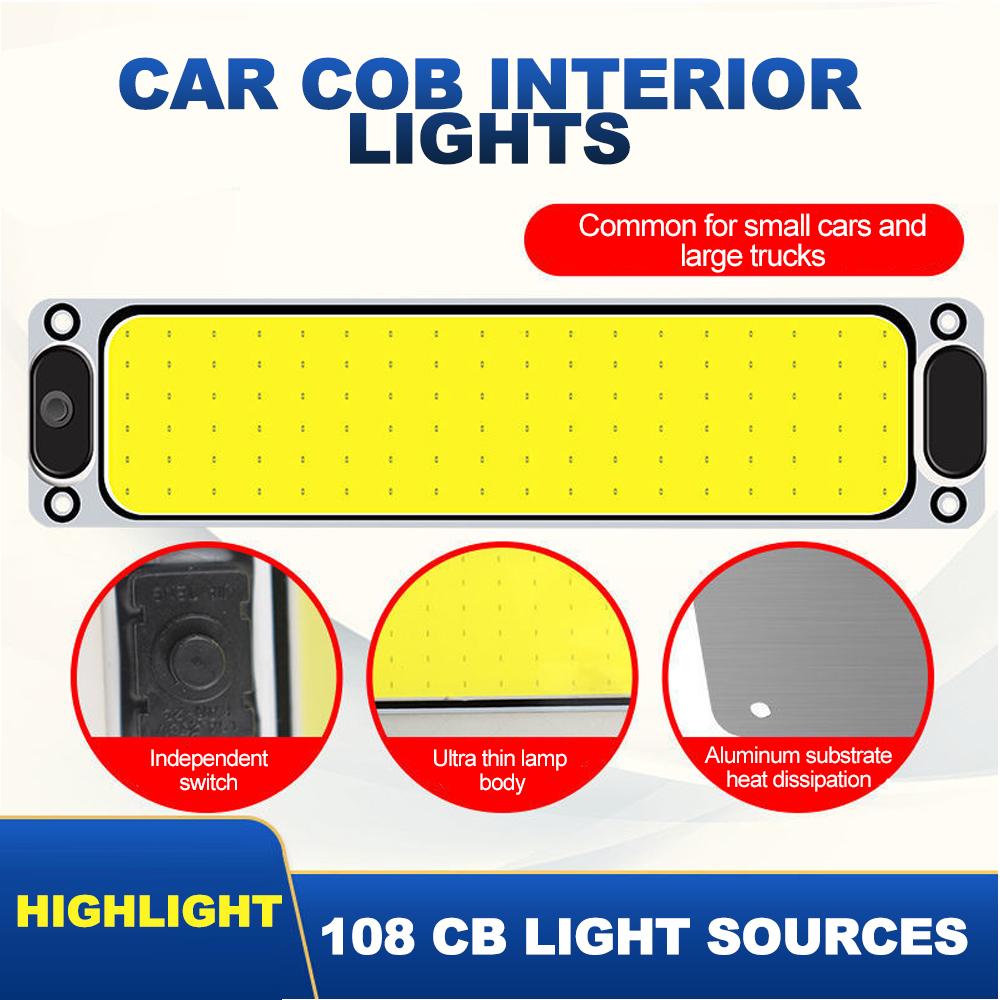 12V-24V COB Car Roof Light Car Interior Light Car Dome Light LED Panel Bulb Car Interior Accessories