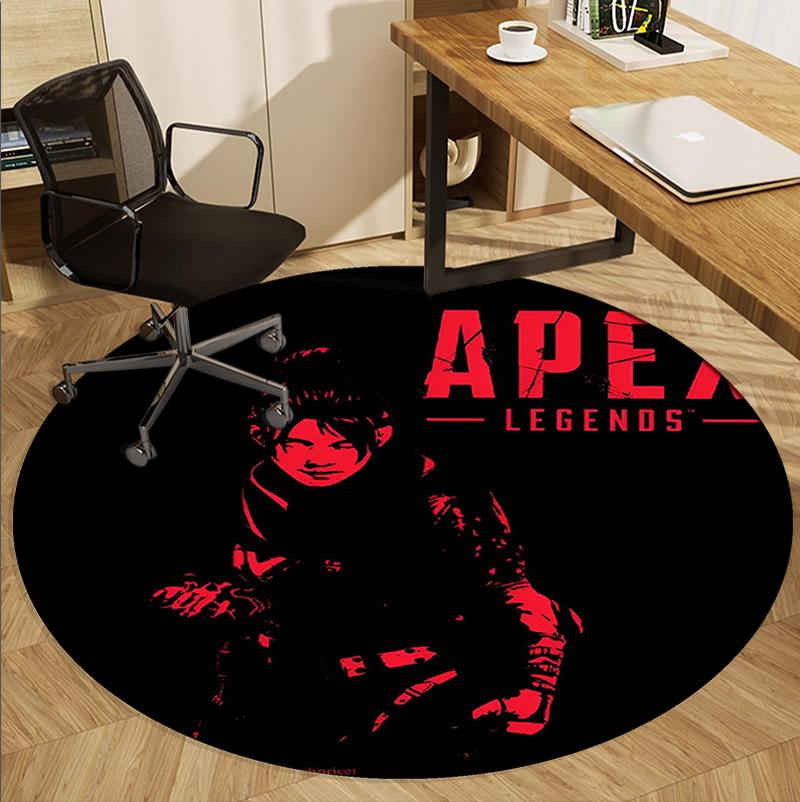 Apex Legends Pattern Round Rug, Indoor/Outdoor Mat, for Picnic, Gameroom, Bedroom, Office, Living Room, Home Decor Carpet, Birthday Gift