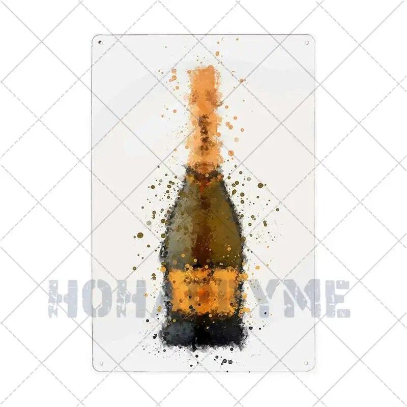 Prosecco O'Clock Metal Tin Signs Plates Cocktails Vintage Plaque Posters Pub Bar Art Wall Decoration Retro Home Decor 20x30cm
