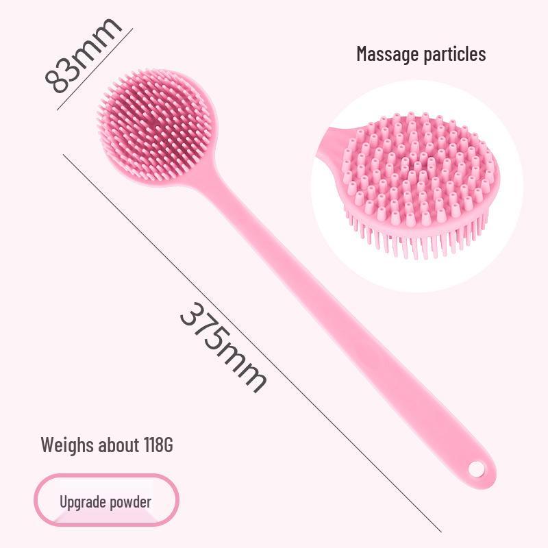 Двусторонняя силиконовая щетка для ванны и спины с длинной ручкой