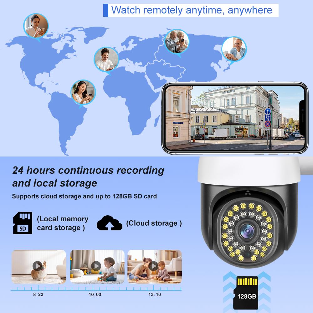 Smart 10X Zoom Wifi PTZ Camera Outdoor Home Security Video Surveillance 5MP Wireless IP Cameras AI Automatic Human Tracking