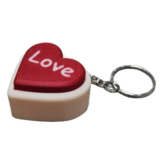 3D-печатный брелок-клакер в форме сердца LOVE, Игрушка-антистресс с кнопкой, Портативный настольный гаджет, Милый подарок для пар и лучших друзей