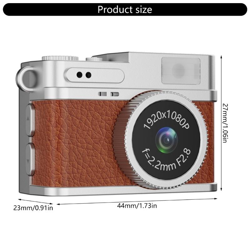 Compact Vintage Digital Camera For Travel 1080P 30FPS Recording Lightweight Design Built In 180mAh Battery Easy Operation