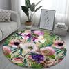 Home Living Room Bedroom Bathroom Floor Mat Printed Carpet Flower and Bird Carpet Round Carpet Peony Rose Sofa Carpet