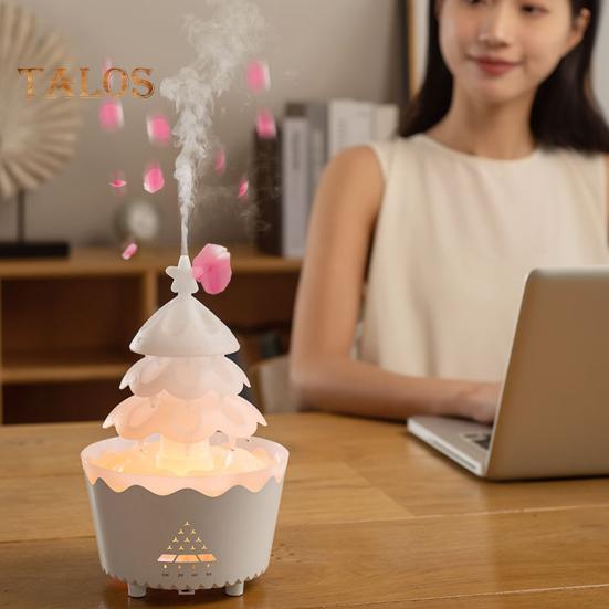 Увлажнитель воздуха в виде рождественской елки, мелкодисперсный диффузор, 7-цветная градиентная подсветка, беспроводное дистанционное управление, малошумный увлажнитель воздуха в виде рождественской елки, настольный декор