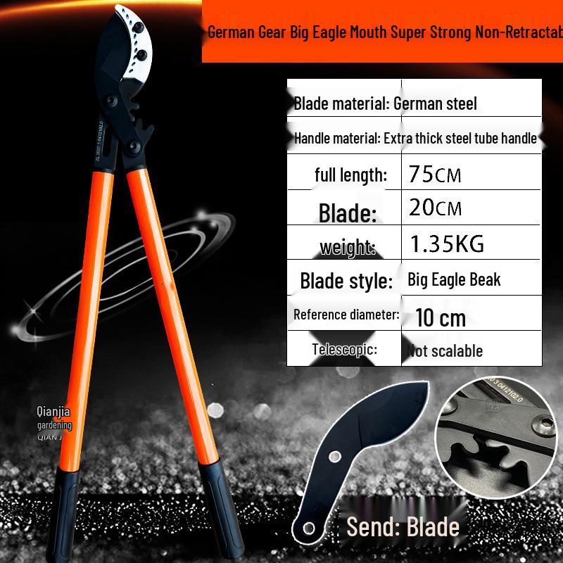 Телескопический секатор Black Fox с высоким рычагом для обрезки толстых веток и плодовых деревьев