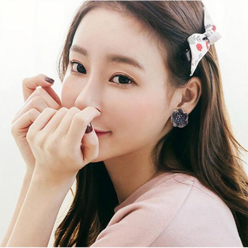 Элегантные женские серьги-клипсы с синим камнем и цветком розы, ювелирные изделия, модные подарки AVE