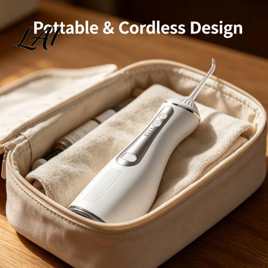 Deep Cleaning Oral Irrigator Cordless Electric Water Flosser 3 Pressure Modes And 4 Nozzles Design 330ml Capacity Floss for Sensitive Gums