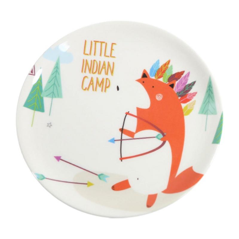 Милые тарелки с изображением животных, расписанные вручную в японском стиле, пластиковые тарелки, детская посуда, соусница, поднос для десерта