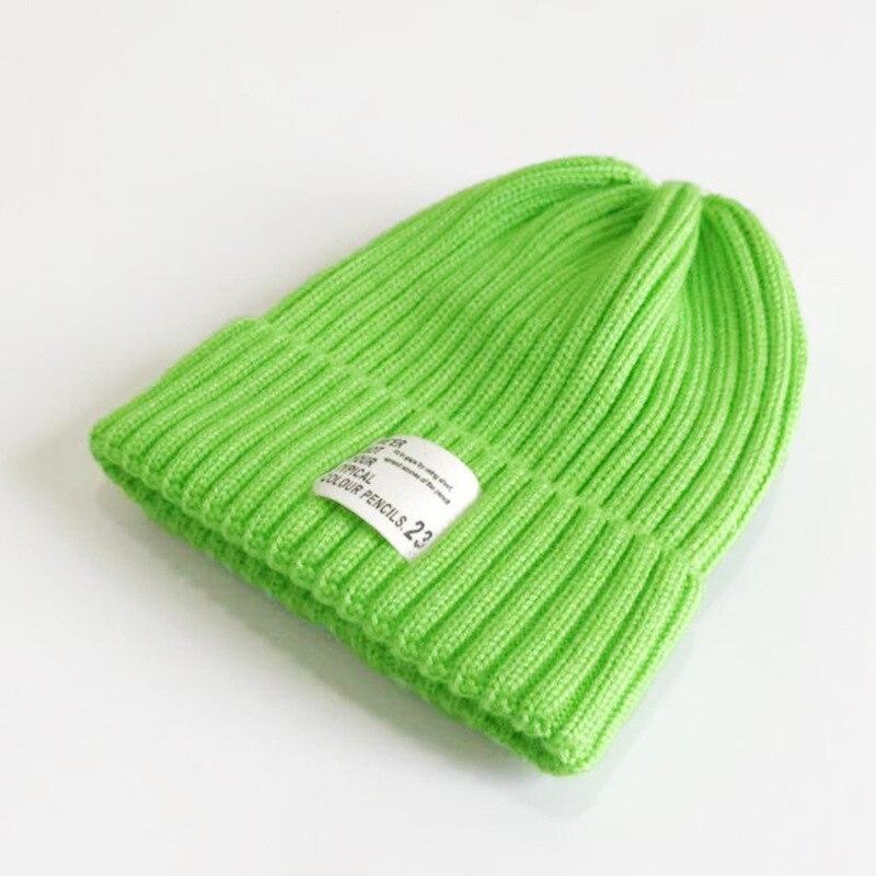 Fashion Candy Color Kids Hats Warm Knit Bonnet Caps Children Girls Boys Hats Baby's Cute Wool Hat