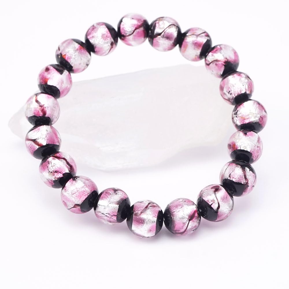 Шар стрекозы розовый 10 мм круглый шарик браслет внутренняя окружность приблизительно стеклянные бусины светящийся светлячок стекло натуральный камень сила камень молитва