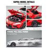 Модель гоночного автомобиля Toyota Supra из сплава в масштабе 1/22, литая под давлением, со звуком и светом, выставочные украшения для автосалона, коллекционные украшения, подарочная коробка