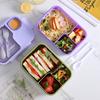 Красочный ланч-бокс Bento для детей, пригодный для использования в микроволновой печи, симпатичный дизайн, 3-секционный контейнер для еды с посудой, решение для хранения продуктов