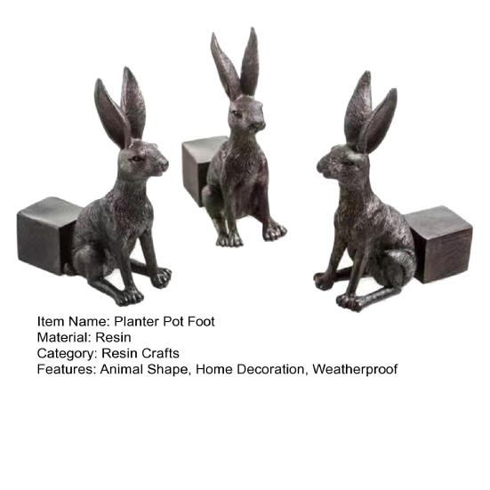 3Pcs Animal Planter Pot Feet Weatherproof Indoor Outdoor Dog Cat Rabbit Flowerpot Holder Riser Elevator Stand Resin Figurine Statue Sculpture