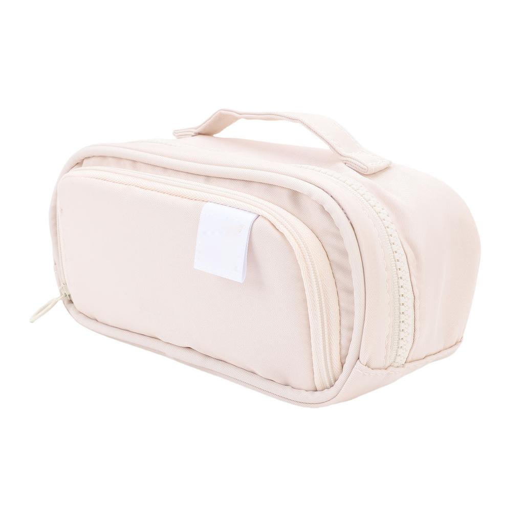 Pencil Bag Large Capacity Pouch with Pull Out Organizer Aesthetic School Office Supplies Beige