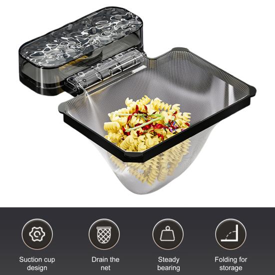 Одноразовая полка для фильтра для раковины с 100 фильтрующими сетчатыми мешками, полка для мусора с текстурой волны воды, присоска, держатель фильтра для раковины