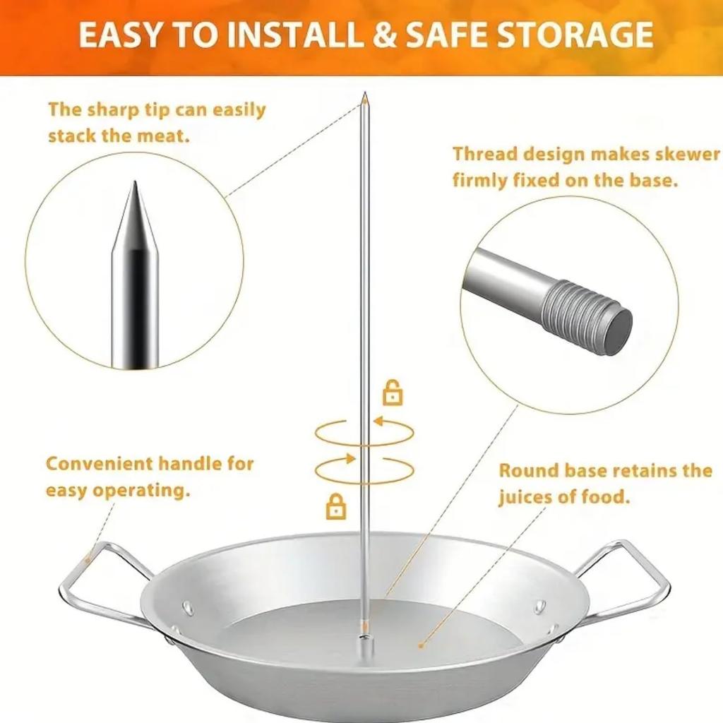 Гиро-сковорода с вертелом Гиро-плита для приготовления пищи Вертикальная сковорода-вертел для духовки Вертикальная сковорода-гриль Вертикальная сковорода-вертел из нержавеющей стали 304 Аксессуары для барбекю