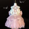 Sweet Dresses Women Lolita Fashion Japanese Robe Beading Hollow Out Floral Cute Dress