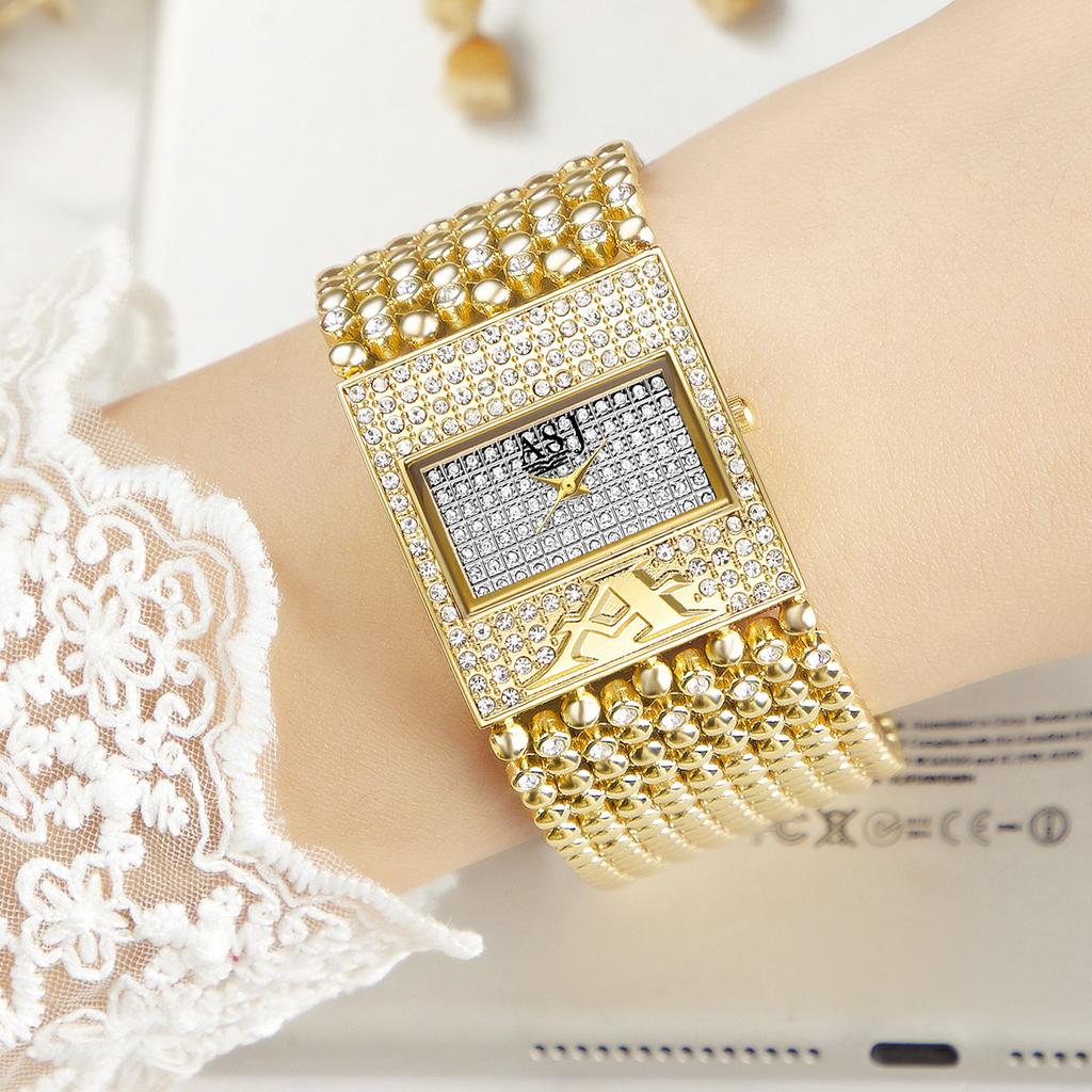 UTHAI CQ415 Ближневосточная мода Женские часы Простые часы с бриллиантами Кварцевые часы Легкая роскошь Часы в подарок для женщины