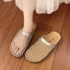 Baotou Thick-bottomed Fishing Net Slippers Women's Summer 2025 New Cork Birkenwind Flat-bottomed Comfortable Hollow Half Slippers