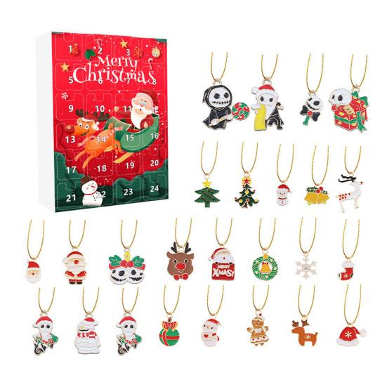 Рождественский снеговик Адвент-календарь 24-дневный обратный отсчет Рождественский подарочный набор 2D мультяшный снеговик подвесные украшения