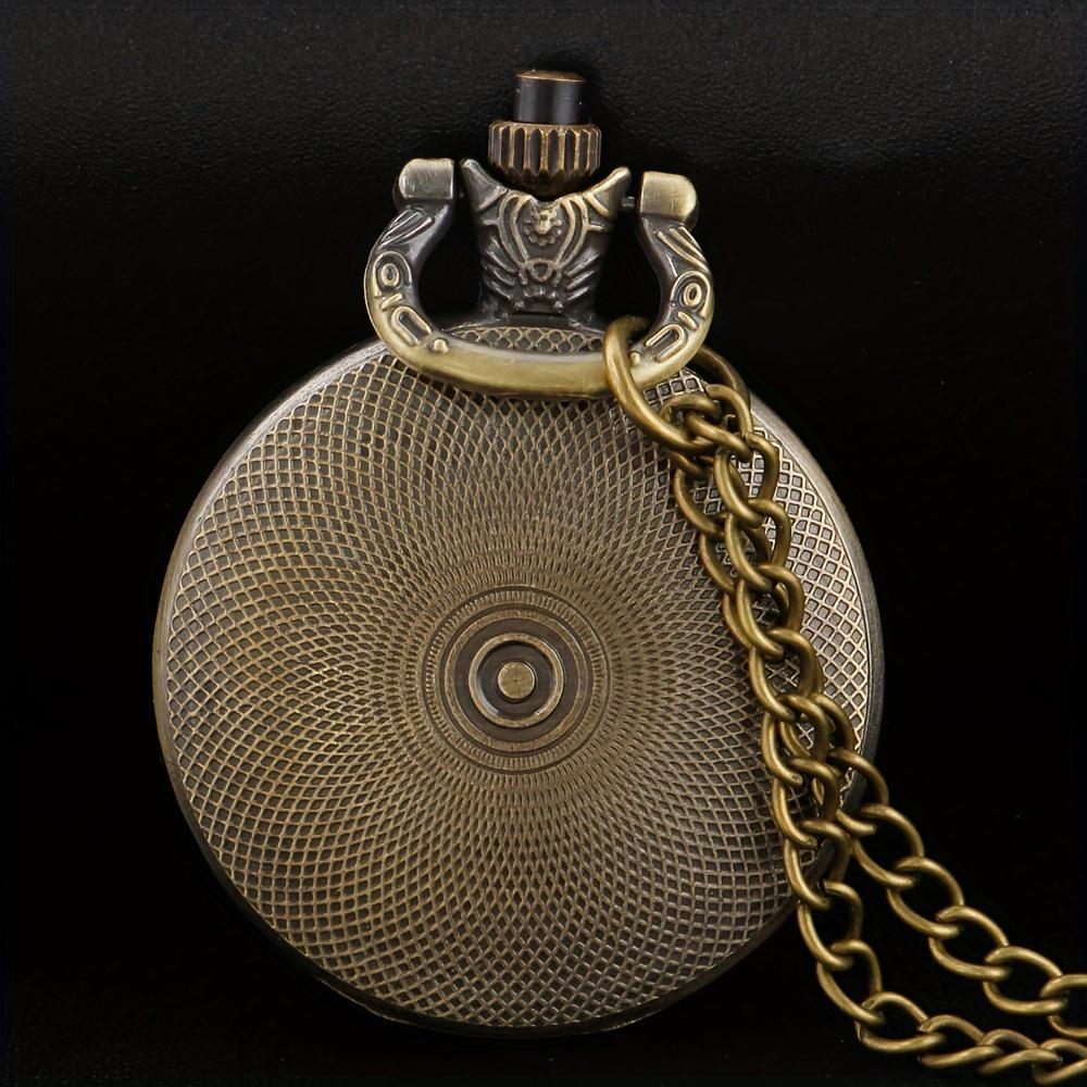 Vintage Pocket Watch Mermaid Clock with Necklace Chain Lovers Pendant Gift