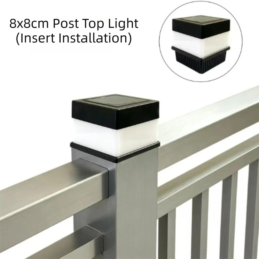 Waterproof Solar Fence Lights Bright LED Square Lantern Solar Post Cap Lights Automatic Outdoor Post Light Landscape