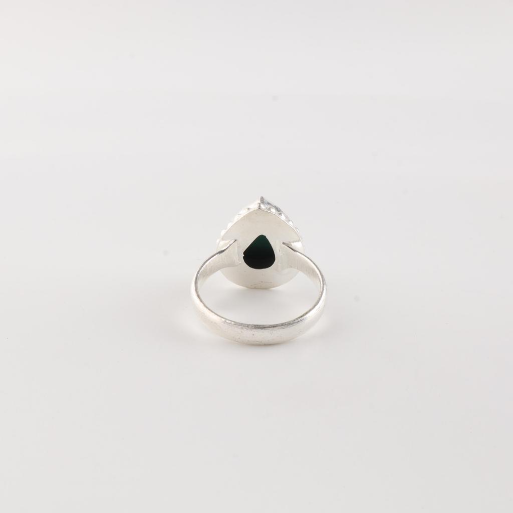 Натуральный Малахит Драгоценный Камень 925 Стерлинговое Серебро Ручной Работы Изящное Кольцо Для Жены RR-77-22