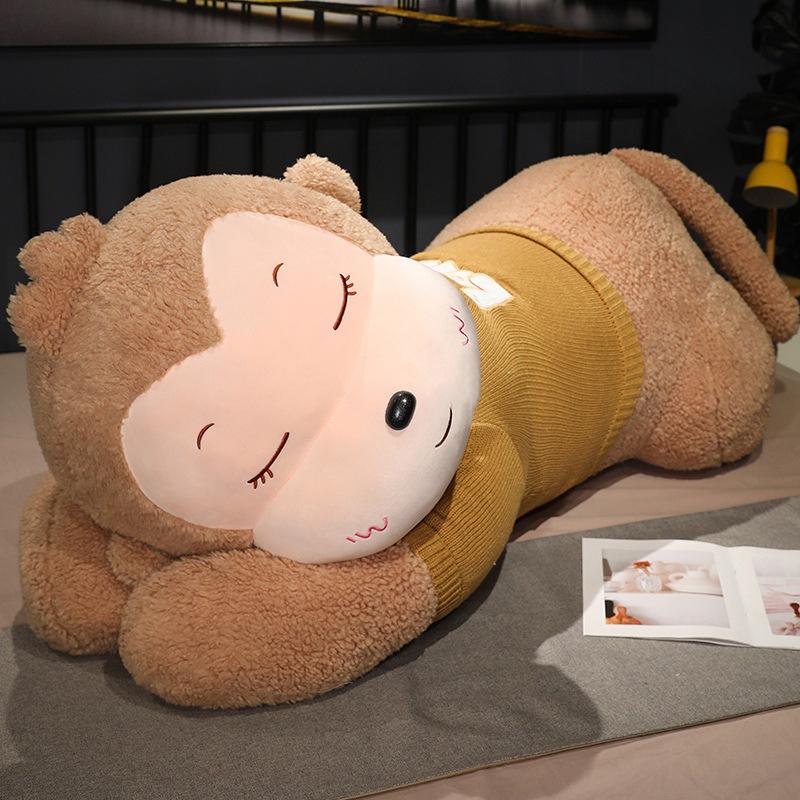 Large Sweater Monkey Doll Plush Toy Lying Down Monkey Gorilla Doll Girl Soothing Pillow Rag Doll