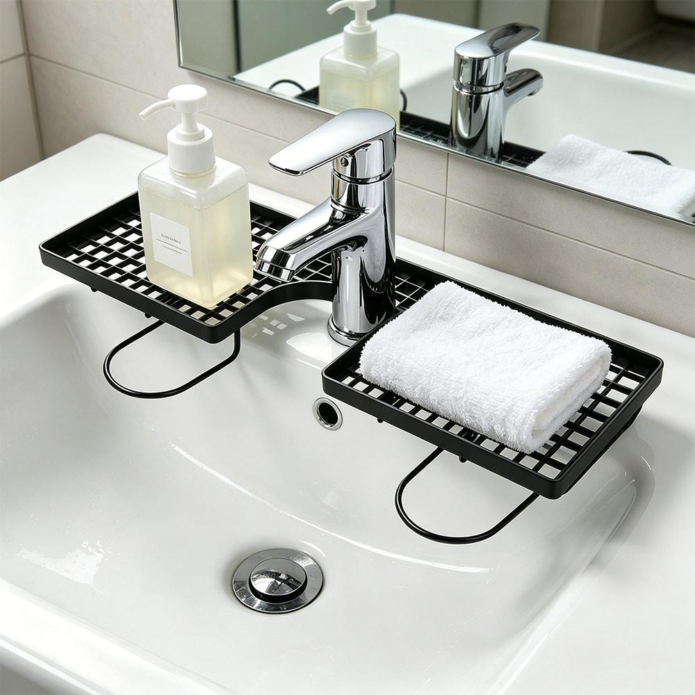 Universal Faucet Storage Shelf Mesh Kitchen Storage Rack Bathroom Storage Rack Washstand