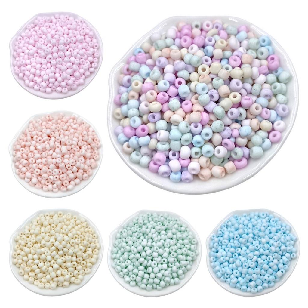 400Pcs 3/4mm Handmade Accessories Necklace Jewelry Beaded Material DIY Earrings Bracelet Cream Rice Beads Matte Fashion