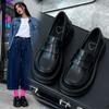 Лоферы на платформе с круглым носком в британском студенческом стиле 2025 зима новая повседневная универсальная обувь на одном педале из маленькой кожи одинарная обувь