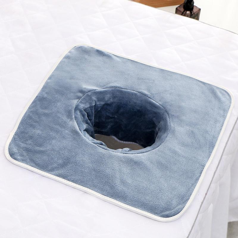 35*35cm Thickened Beauty SPA Massage Table Planking Face Towel with Hole Bed Bandana