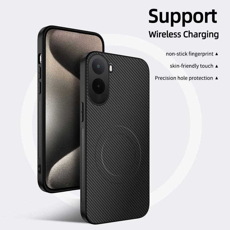 For Xiaomi Poco C81 Pro Case Phone Cover Support Wireless Charging Texture Hard Case Explosion Proof & Shock Absorbing Design Back Cover