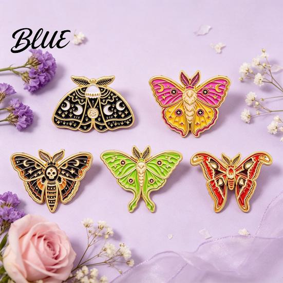 Vintage Insect Jewelry Enamel Moth Brooch Cartoon Alloy Lapel Pin Men Artistic Badge Women Accessories for Suit Dress Coat Scarf Retro Clothing