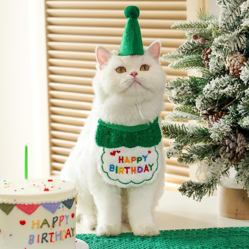 Pet Party Birthday Dress Up Saliva Scarf Bib Scarf Dog Cat Hat Accessories Supplies