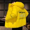 Winter Men's Hooded Padded Jacket Fashion Trend Flannel Baggy Pockets Waterproof Padded Jacket