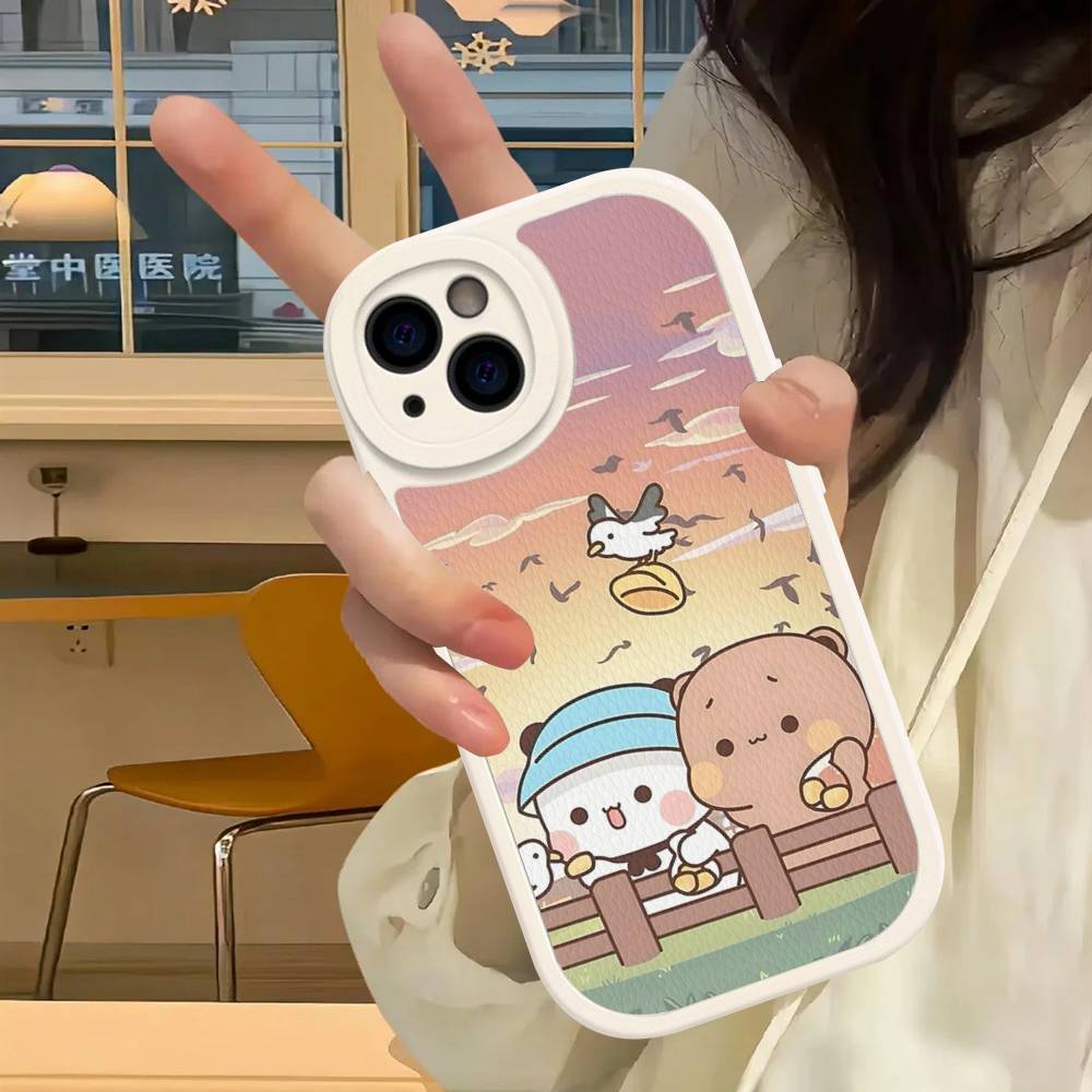 Милый Чехол Для Телефона Из ПУ Кожи Bubu Dudu Для IPhone 16 15 14 13 12 11 Pro Max Plus Задняя Крышка Fundas