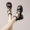 Women's Sandals Bow Wedge with Platform Waterproof Open Toe Ladies Shoes The Best Vintage 2025 Trend On Offer Original Pvc Korea