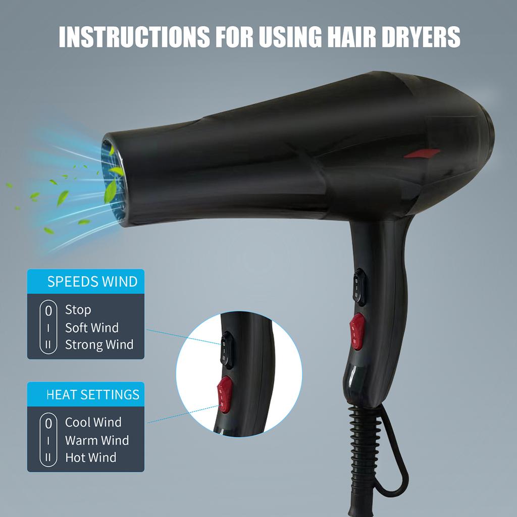 Hair Dryer with Diffuser,Professional Salon Hair Dryer,high Power,perfect for Home and Dormitory Use,gift for Women and men-EU P