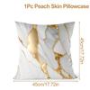 Marble Pattern Nordic Geometric Decorative Pillowcase Peach Velvet Microfiber Pillow Cushion Cover For Car Home Living Room