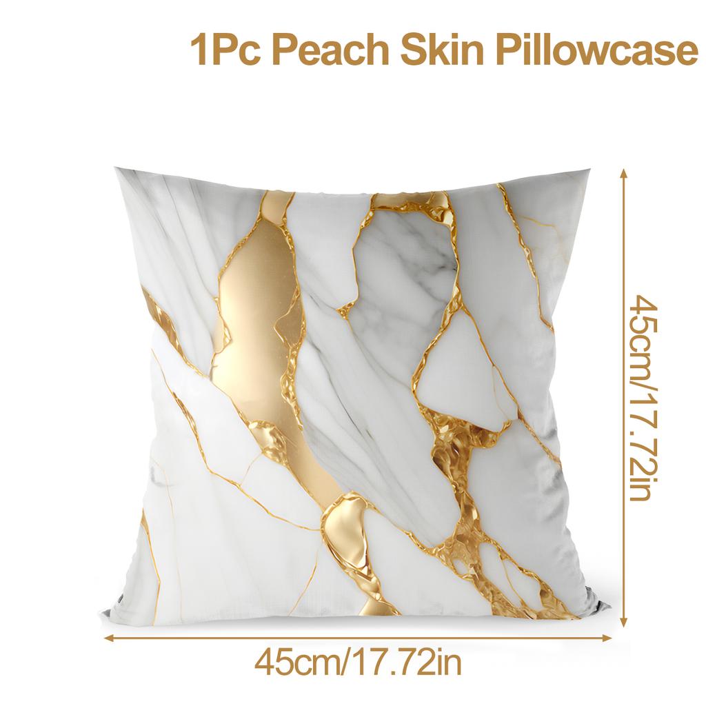 Marble Pattern Nordic Geometric Decorative Pillowcase Peach Velvet Microfiber Pillow Cushion Cover For Car Home Living Room